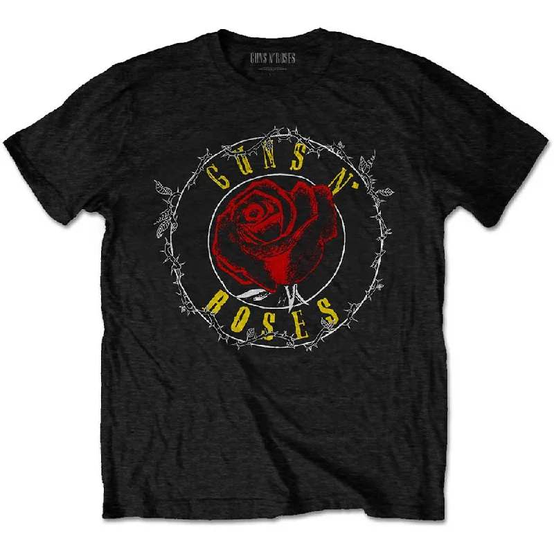 Guns N' Roses | Official Band T-Shirt | Rose Circle Paradise City (Back Print) Cotton Fabric Linen Fabric Terry Fabric Guns N' Roses | Official Band T-Shirt | Rose Circle Paradise City (Back Print) Cotton Fabric Linen Fabric Terry Fabric