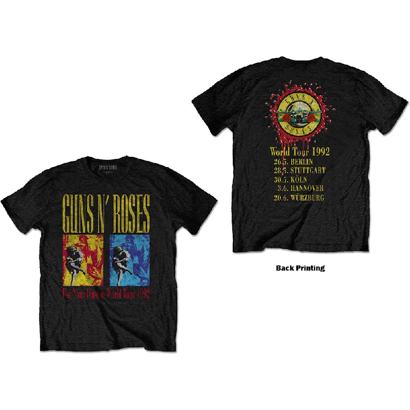 Guns N' Roses | Official Band T-Shirt | Use Your Illusion World Tour (Back Print) Terry Blend Velvet Blend Canvas Blend Guns N' Roses | Official Band T-Shirt | Use Your Illusion World Tour (Back Print) Terry Blend Velvet Blend Canvas Blend
