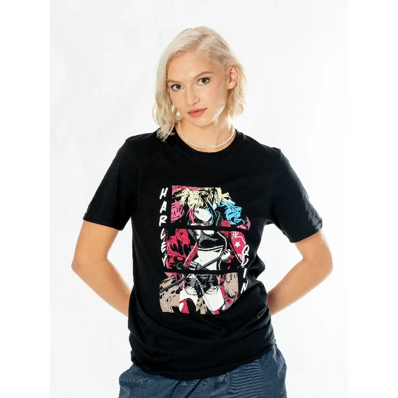 Harley Quinn Black Adult Anime Comic T-shirt DC Wool Fabric Cashmere Fabric Tweed Fabric Harley Quinn Black Adult Anime Comic T-shirt DC Wool Fabric Cashmere Fabric Tweed Fabric