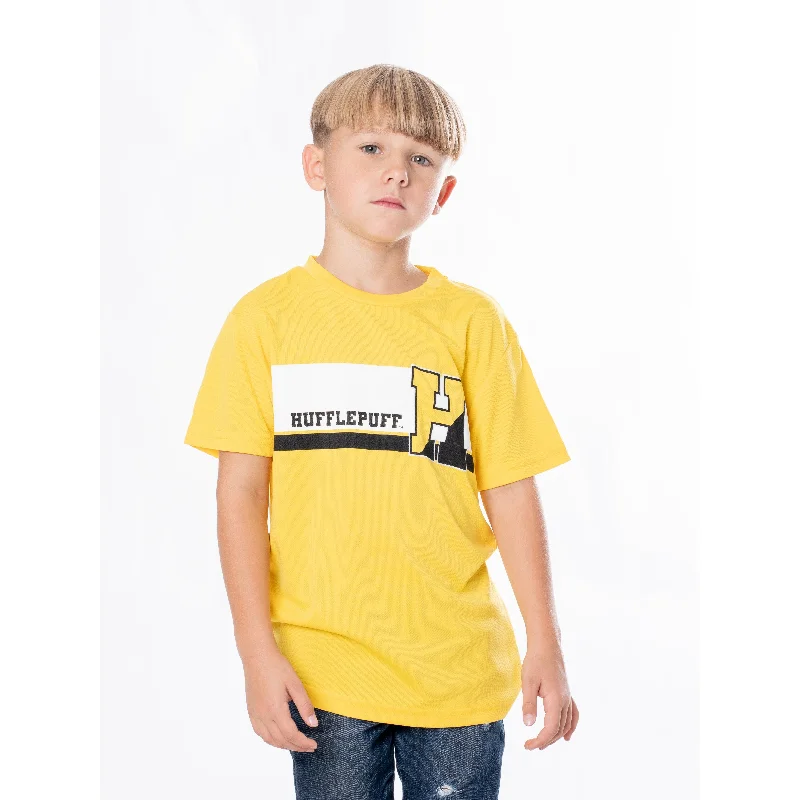 Hufflepuff Kids Track & Field T-Shirt Yellow Harry Potter Fitted T-Shirt Seamless Stretchy Hufflepuff Kids Track & Field T-Shirt Yellow Harry Potter Fitted T-Shirt Seamless Stretchy