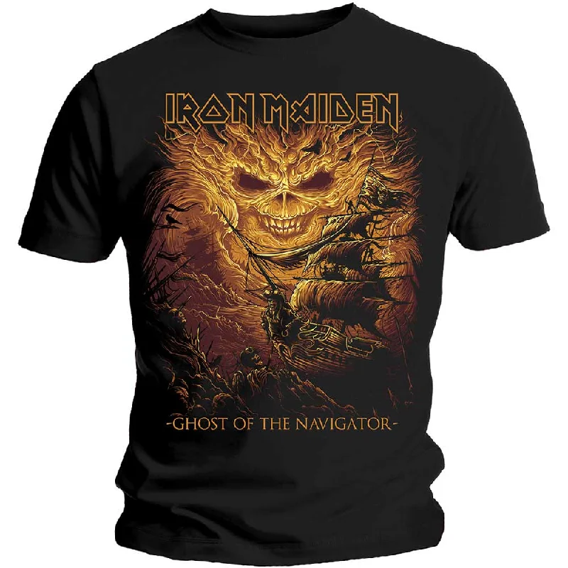 Iron Maiden | Official Band T-Shirt | Ghost of the Navigator Zippered Front Buttoned Front Snap Front Iron Maiden | Official Band T-Shirt | Ghost of the Navigator Zippered Front Buttoned Front Snap Front