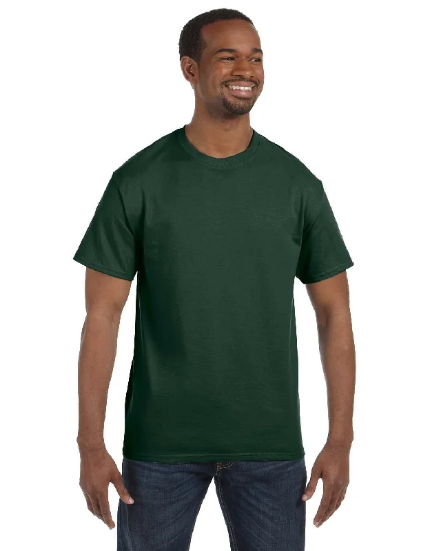 Jerzees Heavyweight 50/50 T-Shirt | Forest Green Zippered Buttoned Snapped