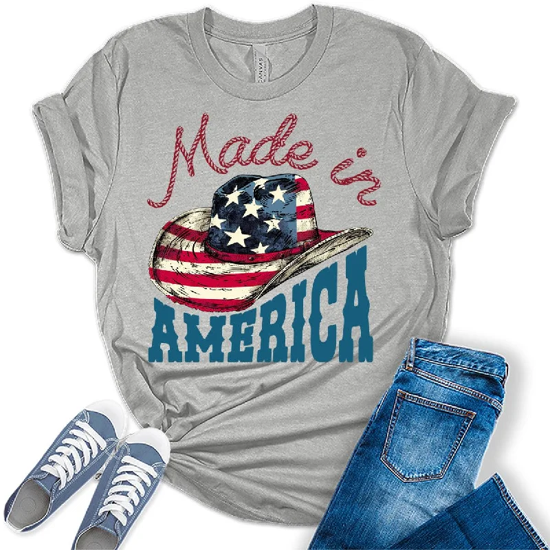 Made In America Cowboy Graphic Tees For Women Mesh Fabric Canvas Fabric Denim Fabric Made In America Cowboy Graphic Tees For Women Mesh Fabric Canvas Fabric Denim Fabric