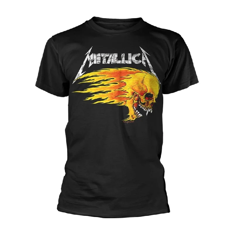 Metallica Unisex T-shirt: Flaming Skull Tour '94 (back print) Zippered Buttoned Snapped Metallica Unisex T-shirt: Flaming Skull Tour '94 (back print) Zippered Buttoned Snapped