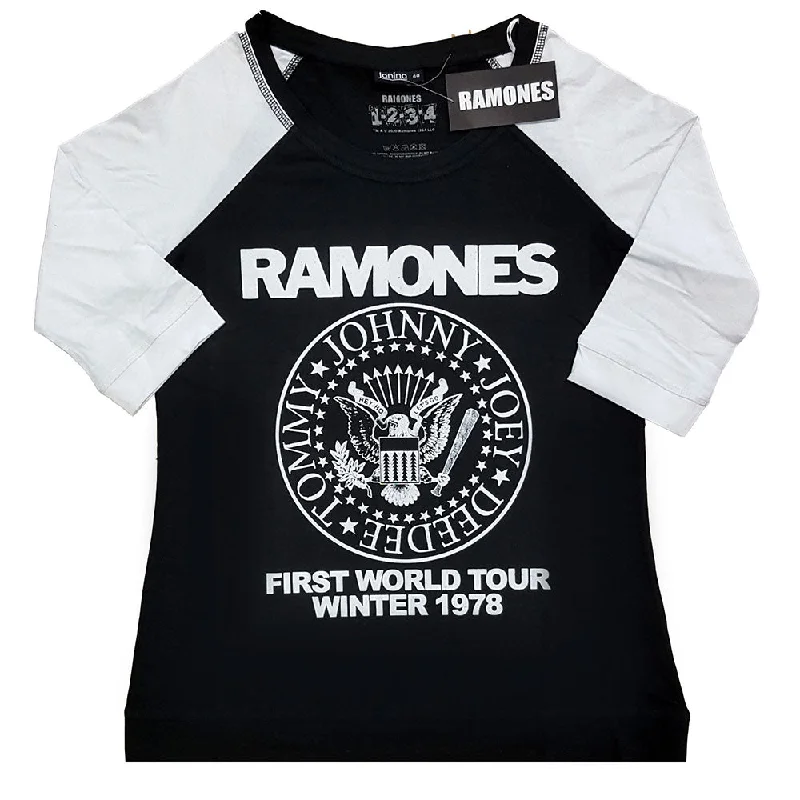 Ramones Ladies Raglan T-Shirt: First World Tour 1978 Faux Fur Fabric Real Fur Fabric Shearling Fabric Ramones Ladies Raglan T-Shirt: First World Tour 1978 Faux Fur Fabric Real Fur Fabric Shearling Fabric