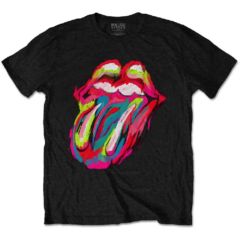 The Rolling Stones | Official Band T-Shirt | Sixty Brushstroke Tongue Chenille Brocade Lace The Rolling Stones | Official Band T-Shirt | Sixty Brushstroke Tongue Chenille Brocade Lace