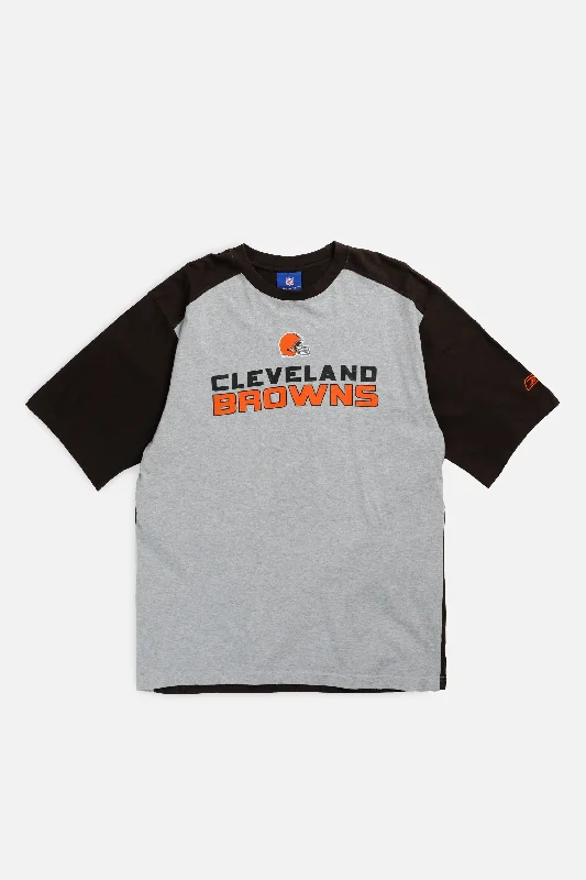 Vintage Cleveland Browns NFL Tee - M Houndstooth Herringbone Solid