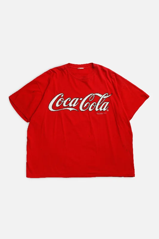 Vintage Coca-Cola Tee - XL Fitted T-Shirt Seamless Stretchy