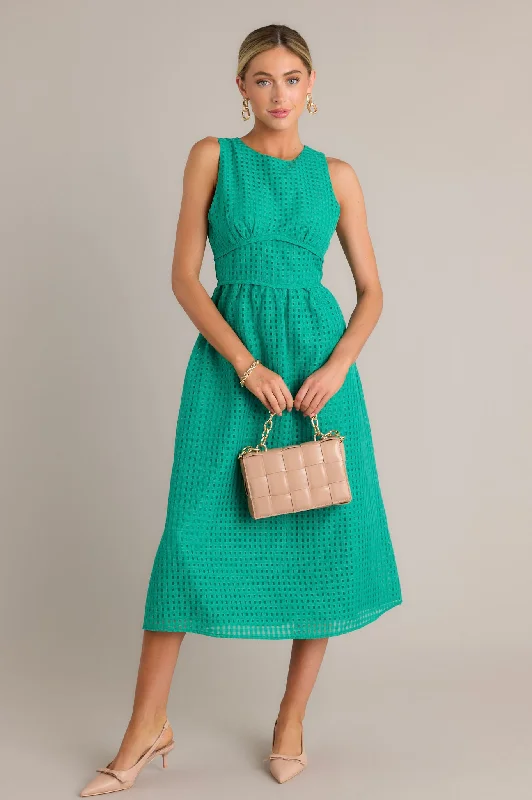 Sophisticated Style Green Sleeveless Midi Dress Fashionable Pencil Midi Dress