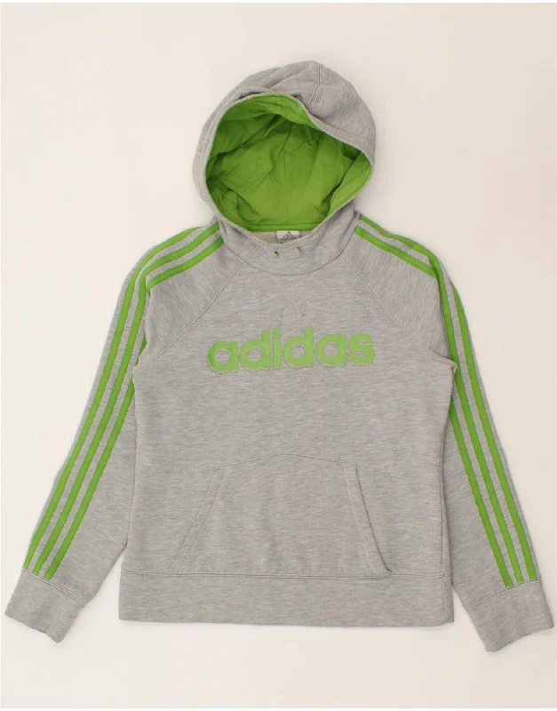 ADIDAS Womens Graphic Hoodie Jumper UK 12 Medium Grey Cotton Hooded Sweatshirt Casual Wear Street Style ADIDAS Womens Graphic Hoodie Jumper UK 12 Medium Grey Cotton Hooded Sweatshirt Casual Wear Street Style