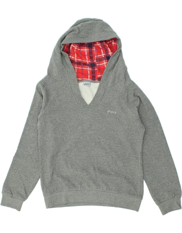 ASICS Womens Hoodie Jumper UK 16 Large Grey Flecked Cotton Hoodie Crop Top Short Trendy ASICS Womens Hoodie Jumper UK 16 Large Grey Flecked Cotton Hoodie Crop Top Short Trendy