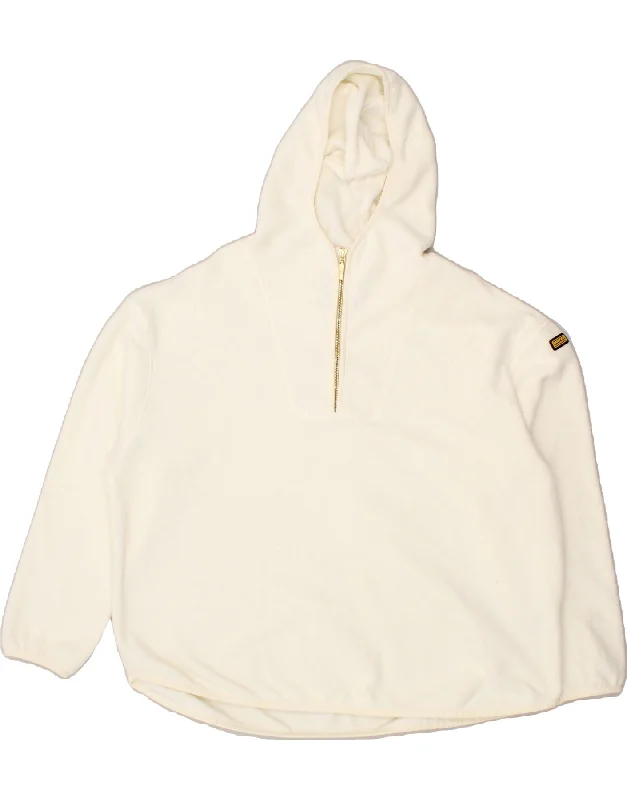 BARBOUR Womens Hooded Fleece Jumper UK 14 Large Beige Polyester Hoodie with Full-Zip Functional Layering BARBOUR Womens Hooded Fleece Jumper UK 14 Large Beige Polyester Hoodie with Full-Zip Functional Layering