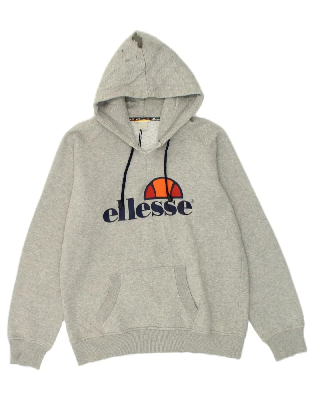 ELLESSE Womens Graphic Hoodie Jumper UK 16 Large Grey Hoodie with Ribbed Neckline Snug Warm ELLESSE Womens Graphic Hoodie Jumper UK 16 Large Grey Hoodie with Ribbed Neckline Snug Warm