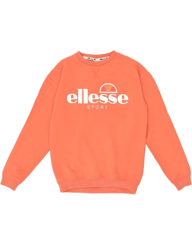 ELLESSE Womens Graphic Sweatshirt Jumper UK 8 Small Orange Hoodie with Tie-Dye Psychedelic Retro ELLESSE Womens Graphic Sweatshirt Jumper UK 8 Small Orange Hoodie with Tie-Dye Psychedelic Retro