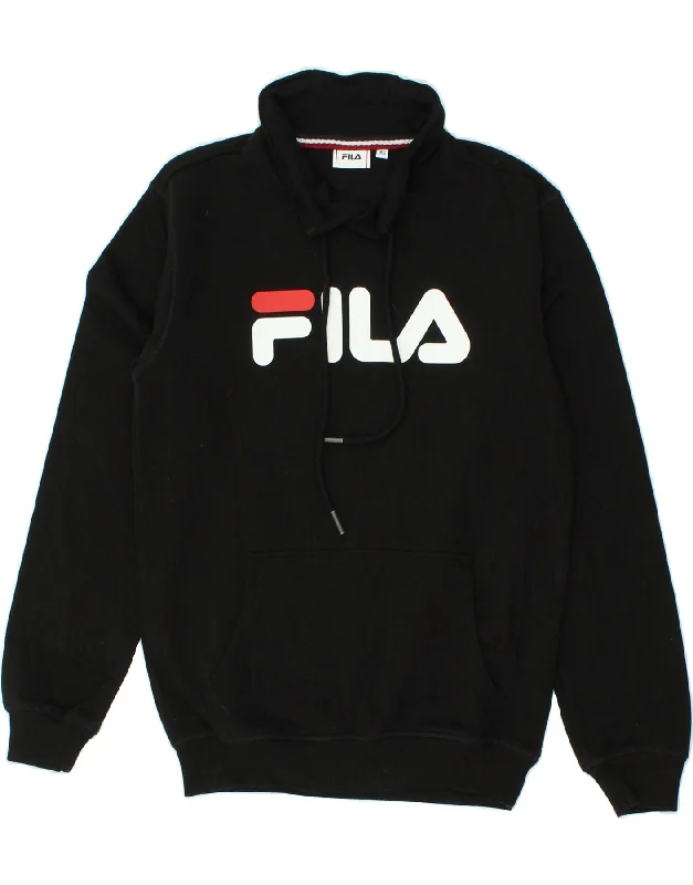 FILA Womens Graphic Sweatshirt Jumper UK 6 XS Black Cotton Hoodie Dress Longline Feminine FILA Womens Graphic Sweatshirt Jumper UK 6 XS Black Cotton Hoodie Dress Longline Feminine