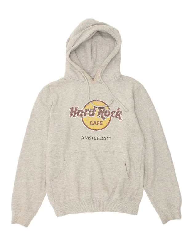 HARD ROCK CAFE Womens Amsterdam Graphic Hoodie Jumper UK 14 Medium Grey Hoodie with Reflective Safety Nightwear HARD ROCK CAFE Womens Amsterdam Graphic Hoodie Jumper UK 14 Medium Grey Hoodie with Reflective Safety Nightwear