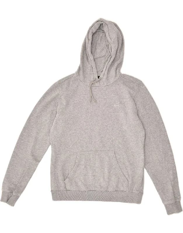 NIKE Womens Hoodie Jumper UK 14 Medium Grey Cotton Hoodie with Double Zipper Versatile Adjustable NIKE Womens Hoodie Jumper UK 14 Medium Grey Cotton Hoodie with Double Zipper Versatile Adjustable