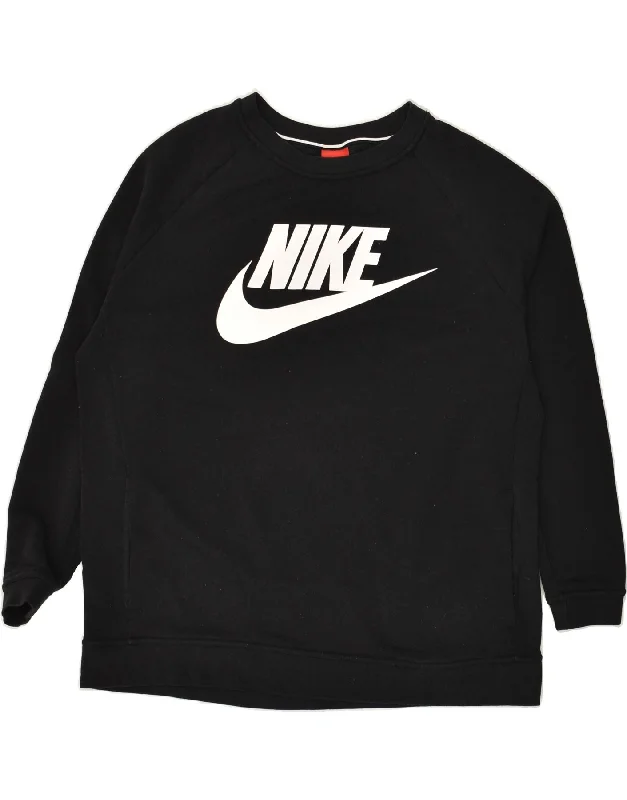 NIKE Womens Tall Oversized Graphic Sweatshirt Jumper UK 18 XL Black Cotton Hoodie Sweatshirt Pullover NIKE Womens Tall Oversized Graphic Sweatshirt Jumper UK 18 XL Black Cotton Hoodie Sweatshirt Pullover