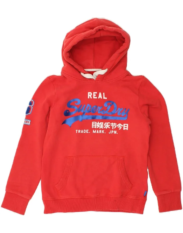 SUPERDRY Womens Graphic Hoodie Jumper UK 10 Small Red Cotton Hoodie with Zipper Versatile Modern SUPERDRY Womens Graphic Hoodie Jumper UK 10 Small Red Cotton Hoodie with Zipper Versatile Modern