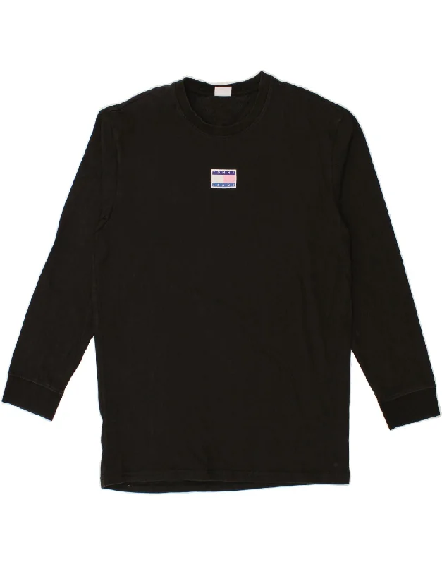 TOMMY HILFIGER Womens Sweatshirt Jumper UK 18 XL Black Cotton Hoodie with Bell Sleeves Flared Feminine TOMMY HILFIGER Womens Sweatshirt Jumper UK 18 XL Black Cotton Hoodie with Bell Sleeves Flared Feminine