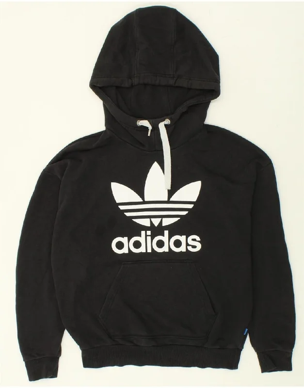 ADIDAS Womens Graphic Hoodie Jumper UK 8 Small Black Cotton Hoodie Dress Longline Feminine ADIDAS Womens Graphic Hoodie Jumper UK 8 Small Black Cotton Hoodie Dress Longline Feminine