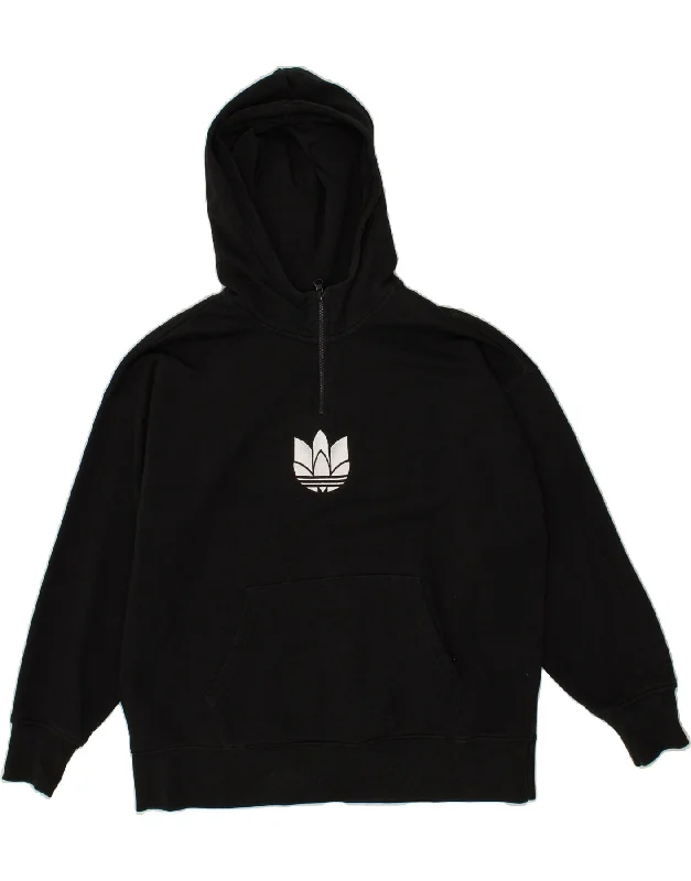 ADIDAS Womens Graphic Oversized Hoodie Jumper UK 12 Medium Black Cotton Hoodie with Side Slits Relaxed Casual ADIDAS Womens Graphic Oversized Hoodie Jumper UK 12 Medium Black Cotton Hoodie with Side Slits Relaxed Casual