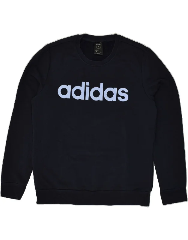 ADIDAS Womens Graphic Sweatshirt Jumper UK 16/18 Large Navy Blue Cotton Hoodie with Gradient Ombre Colorful ADIDAS Womens Graphic Sweatshirt Jumper UK 16/18 Large Navy Blue Cotton Hoodie with Gradient Ombre Colorful