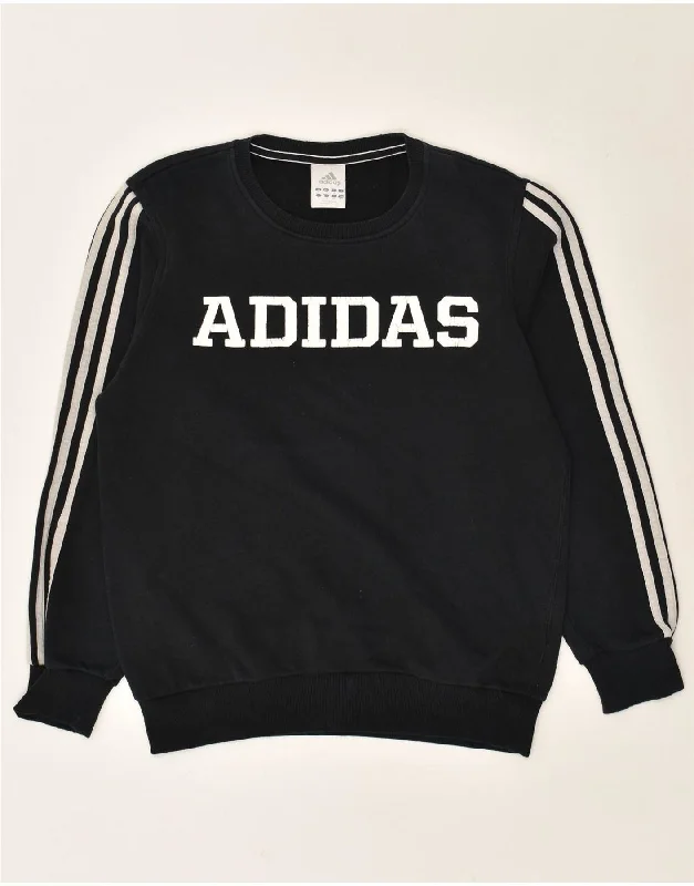ADIDAS Womens Graphic Sweatshirt Jumper UK 8 Small Black Cotton Hoodie with Lining Warm Insulated ADIDAS Womens Graphic Sweatshirt Jumper UK 8 Small Black Cotton Hoodie with Lining Warm Insulated