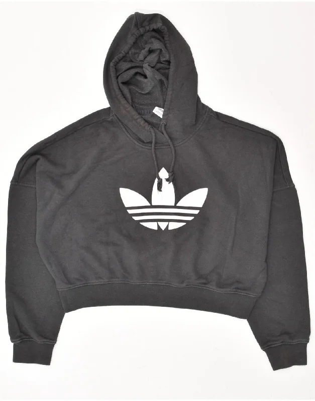 ADIDAS Womens Oversized Crop Graphic Hoodie Jumper UK 10 Small Grey Cotton Hoodie with Sequins Glamorous Eye-catching ADIDAS Womens Oversized Crop Graphic Hoodie Jumper UK 10 Small Grey Cotton Hoodie with Sequins Glamorous Eye-catching
