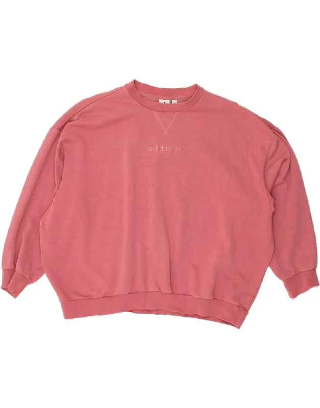 ADIDAS Womens Oversized Graphic Sweatshirt Jumper EU 38 Medium Pink Cotton Hoodie with Fur Luxurious Winter ADIDAS Womens Oversized Graphic Sweatshirt Jumper EU 38 Medium Pink Cotton Hoodie with Fur Luxurious Winter