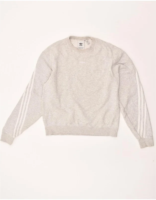 ADIDAS Womens Sweatshirt Jumper UK 10 Small Grey Flecked Cotton Hoodie with V-Neck Classic Versatile ADIDAS Womens Sweatshirt Jumper UK 10 Small Grey Flecked Cotton Hoodie with V-Neck Classic Versatile