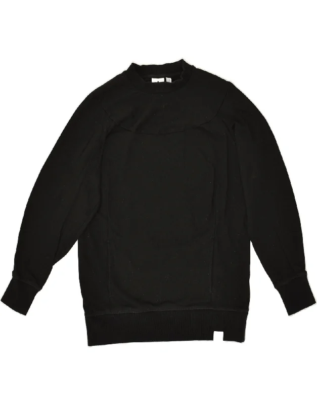 ADIDAS Womens Sweatshirt Jumper UK 6 XS Black Cotton Hoodie with Longline Fit Extended Stylish ADIDAS Womens Sweatshirt Jumper UK 6 XS Black Cotton Hoodie with Longline Fit Extended Stylish