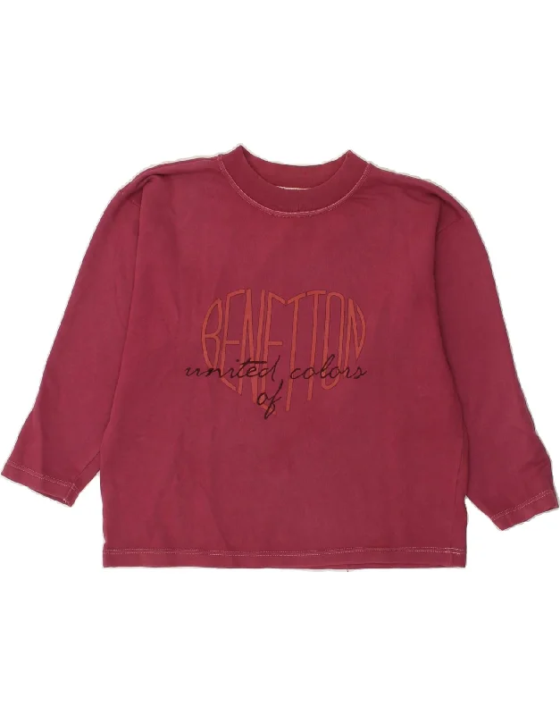 BENETTON Womens Graphic Sweatshirt Jumper UK 10 Small Pink Hoodie with Exposed Zipper Edgy Industrial BENETTON Womens Graphic Sweatshirt Jumper UK 10 Small Pink Hoodie with Exposed Zipper Edgy Industrial