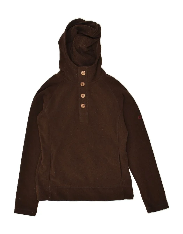 BERGHAUS Womens Button Neck Hoodie Jumper UK 10 Small Brown Polyester Hoodie with Earth Tones Natural Calm BERGHAUS Womens Button Neck Hoodie Jumper UK 10 Small Brown Polyester Hoodie with Earth Tones Natural Calm
