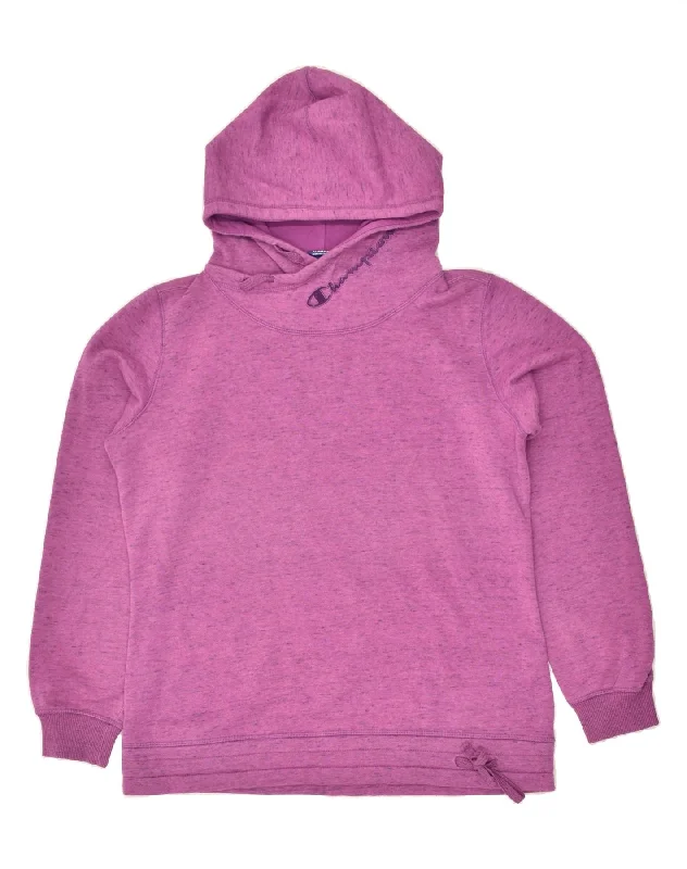 CHAMPION Womens Authentic Graphic Hoodie Jumper UK 18 XL Pink Flecked Hoodie with Drop Shoulder Relaxed Streetwear CHAMPION Womens Authentic Graphic Hoodie Jumper UK 18 XL Pink Flecked Hoodie with Drop Shoulder Relaxed Streetwear