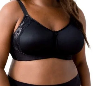 ELILA 1903 MICROFIBER AND LACE MOLDED BRA Soft Mesh Bra