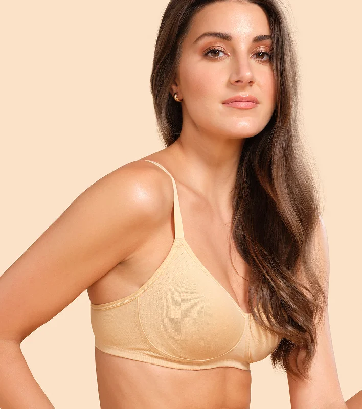 Enamor Fab-Cool A042 Side Support Shaper Stretch Cotton Everyday Bra for Women- High Coverage, Non Padded and Wirefree - Skin Full Coverage Bra Enamor Fab-Cool A042 Side Support Shaper Stretch Cotton Everyday Bra for Women- High Coverage, Non Padded and Wirefree - Skin Full Coverage Bra