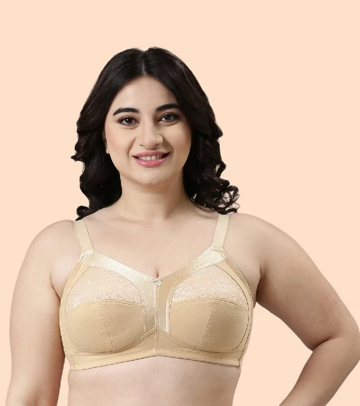 Enamor Fab-Cool A014 Super Contouring M-frame Full Support Cotton Bra for Women- Full Coverage, Non Padded and Wirefree - Skin Feminine Lace Bra Enamor Fab-Cool A014 Super Contouring M-frame Full Support Cotton Bra for Women- Full Coverage, Non Padded and Wirefree - Skin Feminine Lace Bra