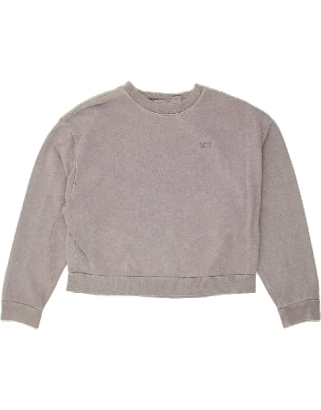 LEVI'S Womens Crop Sweatshirt Jumper UK 10 Small Grey Cotton Hoodie with Puffed Sleeves Voluminous Trendy LEVI'S Womens Crop Sweatshirt Jumper UK 10 Small Grey Cotton Hoodie with Puffed Sleeves Voluminous Trendy