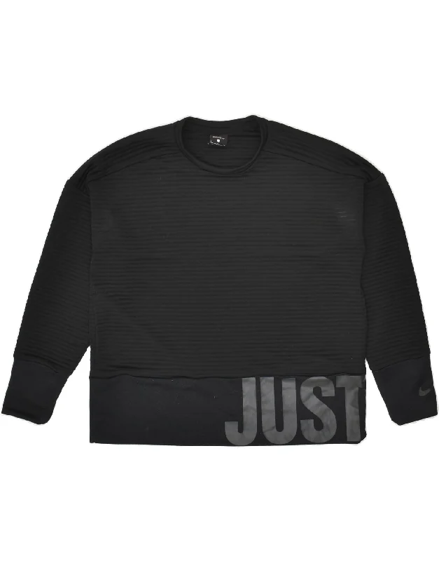 NIKE Womens Dri Fit Oversized Graphic Sweatshirt Jumper UK 10 Small Black Hoodie with Pattern Geometric Abstract NIKE Womens Dri Fit Oversized Graphic Sweatshirt Jumper UK 10 Small Black Hoodie with Pattern Geometric Abstract