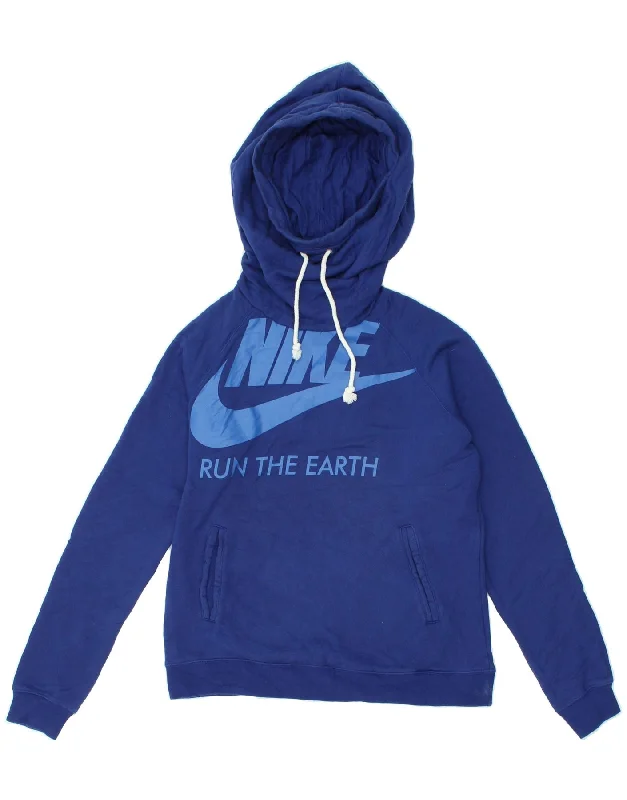 NIKE Womens Graphic Hoodie Jumper UK 14 Large Blue Hooded Sweatshirt Casual Wear Street Style NIKE Womens Graphic Hoodie Jumper UK 14 Large Blue Hooded Sweatshirt Casual Wear Street Style