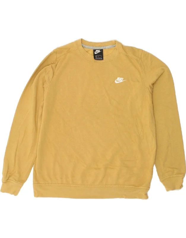 NIKE Womens Graphic Sweatshirt Jumper UK 16 Large Yellow Cotton Hoodie with Ribbed Hem Stretchable Secure NIKE Womens Graphic Sweatshirt Jumper UK 16 Large Yellow Cotton Hoodie with Ribbed Hem Stretchable Secure