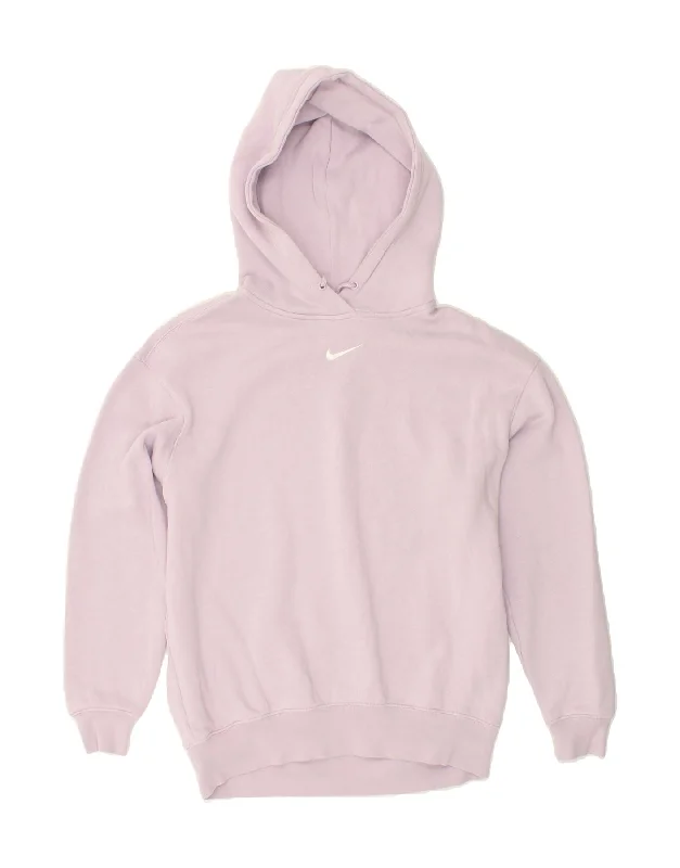 NIKE Womens Oversized Hoodie Jumper UK 6 XS Purple Cotton Hoodie with Turtle Neck Cozy Winter NIKE Womens Oversized Hoodie Jumper UK 6 XS Purple Cotton Hoodie with Turtle Neck Cozy Winter