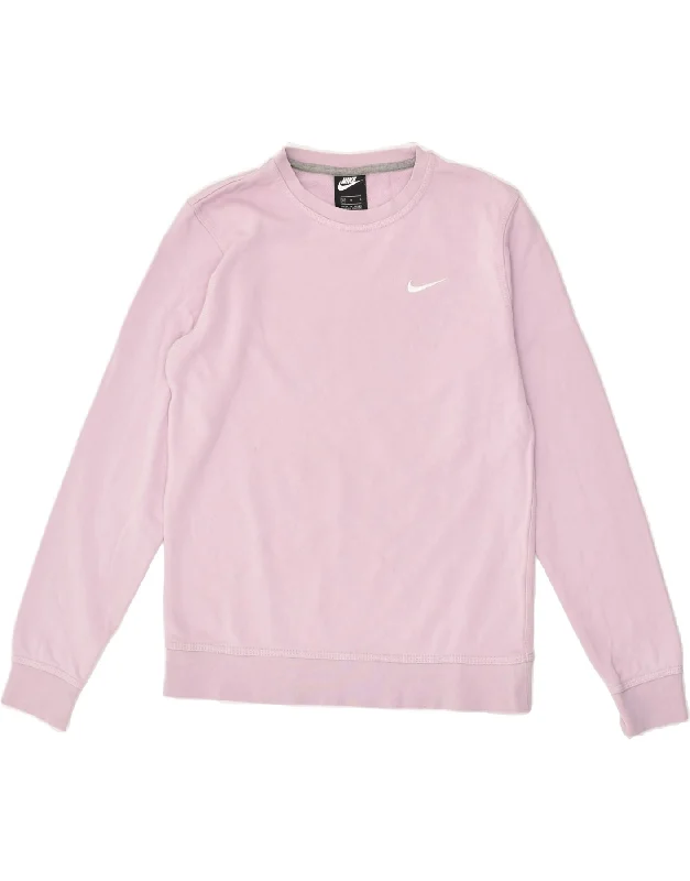 NIKE Womens Sweatshirt Jumper UK 14 Medium Pink Cotton Hoodie with Metallic Shiny Futuristic NIKE Womens Sweatshirt Jumper UK 14 Medium Pink Cotton Hoodie with Metallic Shiny Futuristic