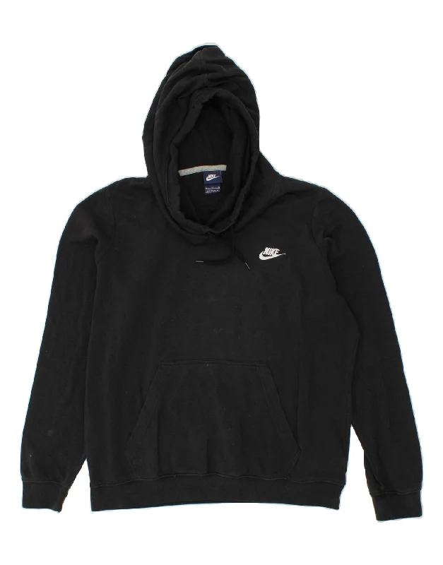 NIKE Womens Tall Oversized Hoodie Jumper UK 18 XL Black Cotton Hoodie with Drawcord Adjustable Secure NIKE Womens Tall Oversized Hoodie Jumper UK 18 XL Black Cotton Hoodie with Drawcord Adjustable Secure