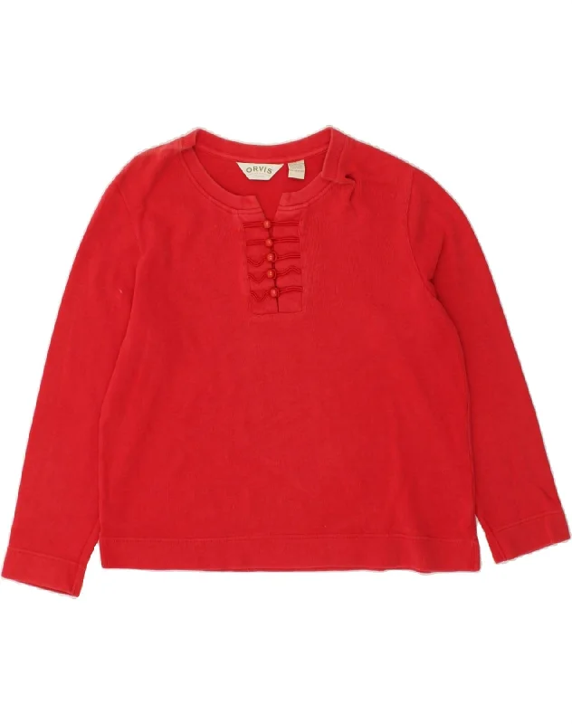 ORVIS Womens Sweatshirt Jumper UK 16 Large Red Cotton Hoodie with Cuffed Sleeves Snug Secure ORVIS Womens Sweatshirt Jumper UK 16 Large Red Cotton Hoodie with Cuffed Sleeves Snug Secure