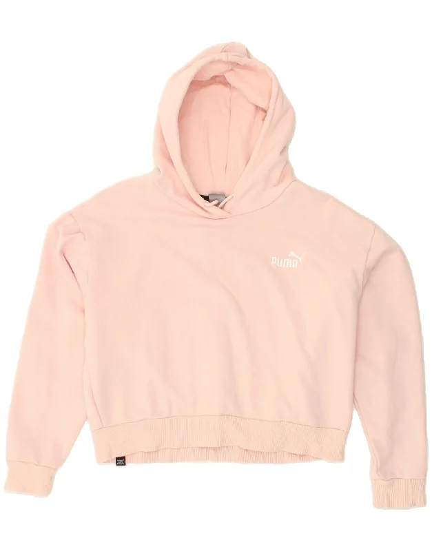 PUMA Womens Oversized Crop Hoodie Jumper UK 10 Small Pink Cotton Hoodie Crop Top Short Trendy PUMA Womens Oversized Crop Hoodie Jumper UK 10 Small Pink Cotton Hoodie Crop Top Short Trendy