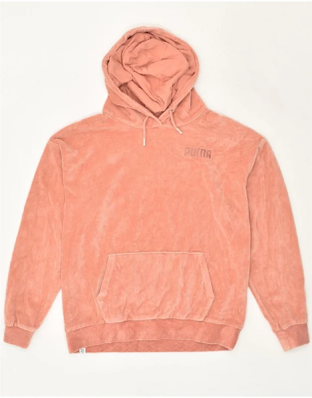 PUMA Womens Oversized Hoodie Jumper UK 10 Small Pink Hoodie with Ribbed Cuffs Snug Fit Comfort PUMA Womens Oversized Hoodie Jumper UK 10 Small Pink Hoodie with Ribbed Cuffs Snug Fit Comfort
