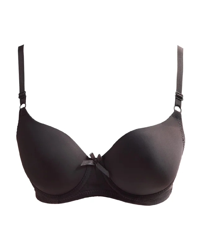 Sofra Basic Satin A Cup Bra Trendy Lace Bra
