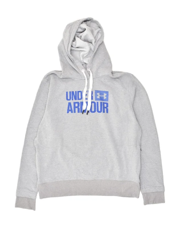 UNDER ARMOUR Womens Graphic Hoodie Jumper UK 16 Large Grey Hoodie with Illustration Artistic Creative UNDER ARMOUR Womens Graphic Hoodie Jumper UK 16 Large Grey Hoodie with Illustration Artistic Creative
